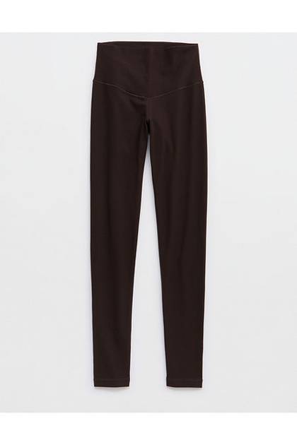 OFFLINE By Aerie Real Me XTRA High Waisted Ribbed Legging Deep Earth