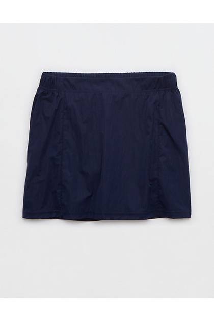 OFFLINE By Aerie Nylon Mini Skirt Royal Navy