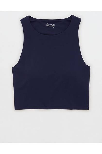 OFFLINE By Aerie Real Me XTRA High Neck Sports Bra Royal Navy