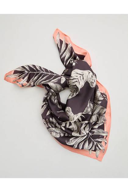 Aerie Satin Scarf Smoked Gray