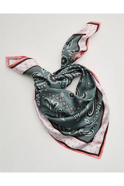 Aerie Satin Scarf Royal Palm