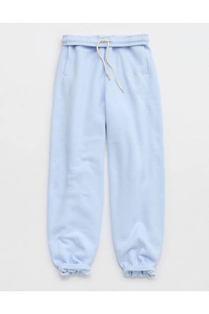 OFFLINE By Aerie Cloud Fleece Baggy Jogger Eyelet Blue