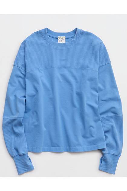 OFFLINE By Aerie OG Cotton Crewneck T-Shirt Tidal Blue