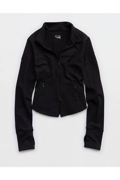 OFFLINE By Aerie The Hugger Full Zip Jacket True Black