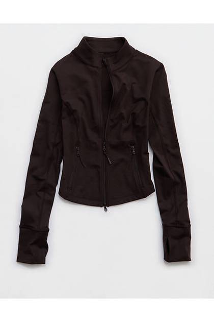 OFFLINE By Aerie The Hugger Full Zip Jacket Deep Earth