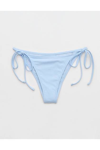 Aerie Cheekiest Side Tie Bikini Bottom Blue Mist