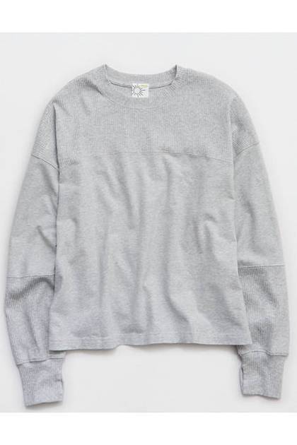 OFFLINE By Aerie OG Cotton Crewneck T-Shirt Medium Heather Gray