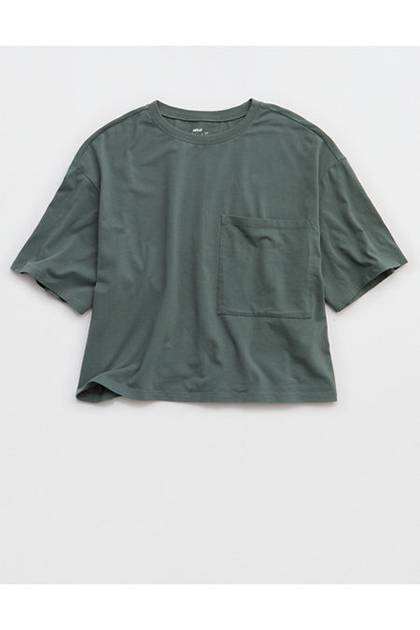 Aerie Dream Jersey Short Sleeve Pajama T-Shirt Royal Palm