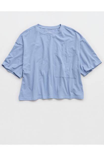 Aerie Dream Jersey Short Sleeve Pajama T-Shirt Monaco Blue