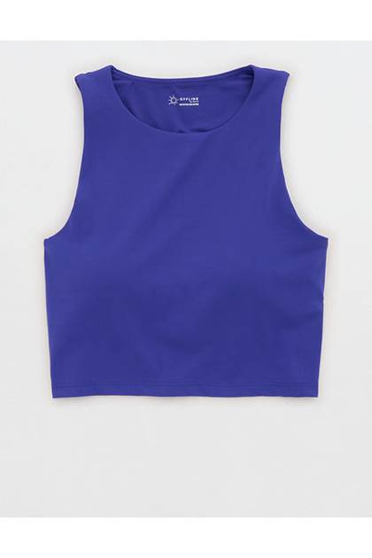 OFFLINE By Aerie Real Me XTRA High Neck Longline Sports Bra Deep Cobalt