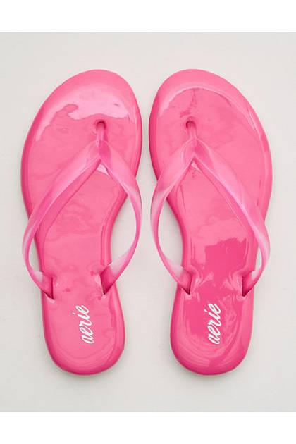 Aerie Jelly Flip Flops Pink Punch