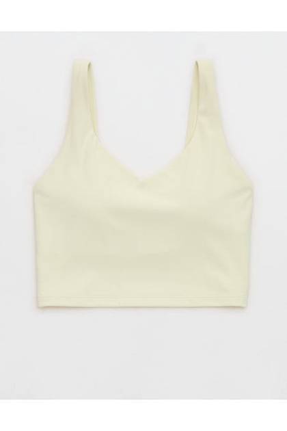 OFFLINE By Aerie Real Me Low Key Longline Sports Bra Green Beam