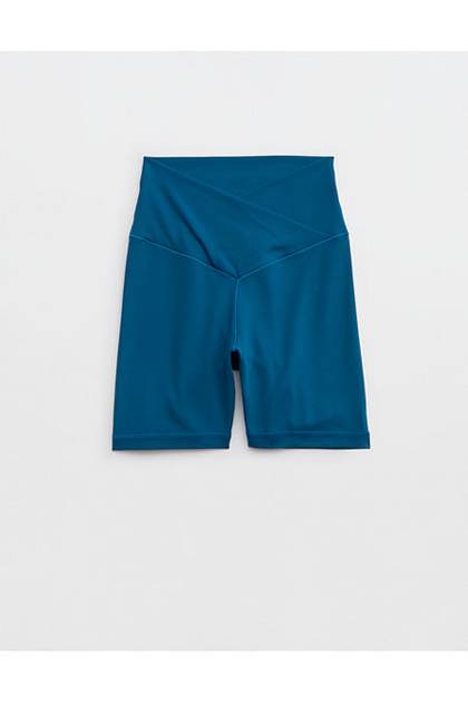 OFFLINE By Aerie Real Me Crossover High Waisted 5" Bike Short Twilight Blue