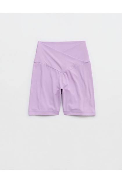 OFFLINE By Aerie Real Me Crossover High Waisted 5" Bike Short Lively Lilac