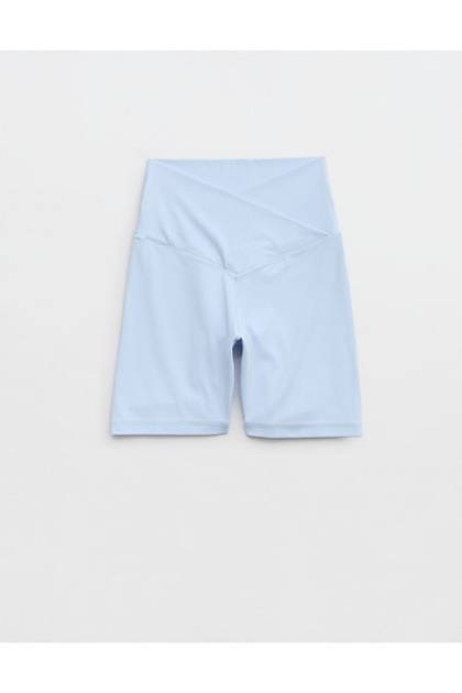 OFFLINE By Aerie Real Me Crossover High Waisted 5" Bike Short Eyelet Blue