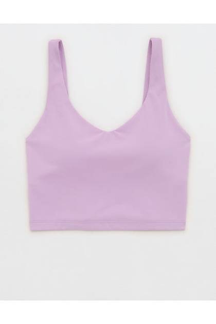 OFFLINE By Aerie Real Me Low Key Longline Sports Bra Lively Lilac