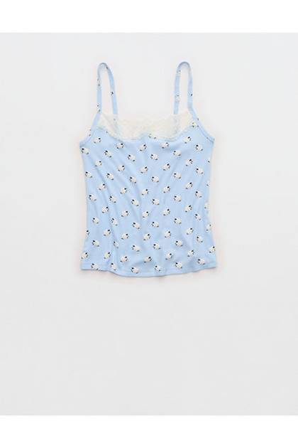 Aerie Real Soft® Ribbed Tank Top Blue Mist