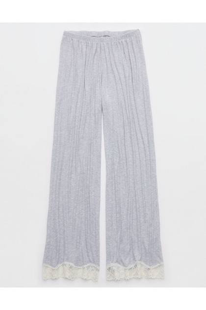 Aerie Real Soft® Rib Trouser PJ Medium Heather Gray