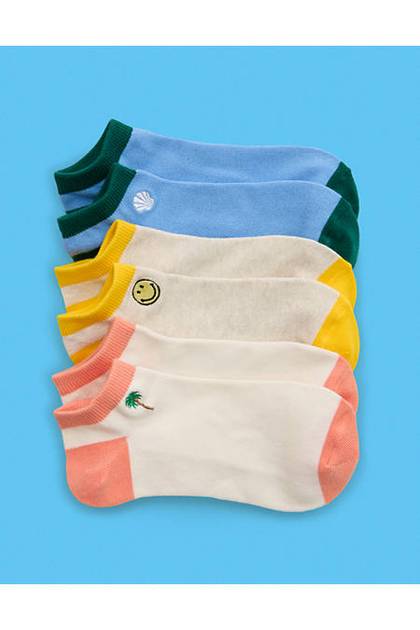 Aerie | Smiley® Ankle Sock 3-Pack Sunset Purple