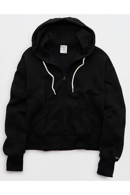 OFFLINE By Aerie Cloud Fleece Classic Full Zip Sweatshirt True Black
