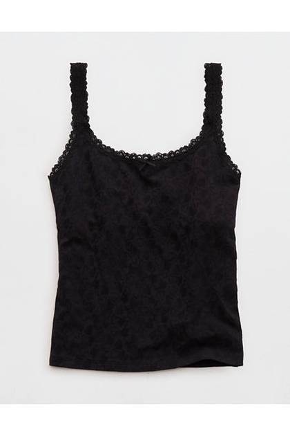 Superchill Cotton Heart Jacquard Tank Top True Black
