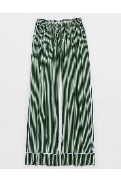 OVERSLEPT by Aerie Real Soft® Piping PJ Pant Rugged Green