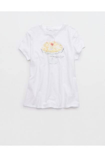 Aerie Short Sleeve Vintage T-Shirt Sparkle White