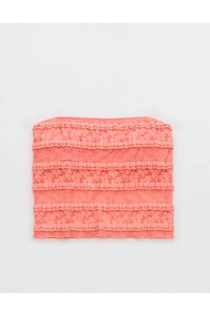 Show Off Festival Lace Ruffle Tank Top Wild Peach