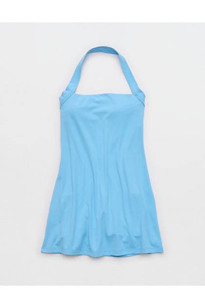 OFFLINE By Aerie Real Me Halter Mini Dress Moody Blues