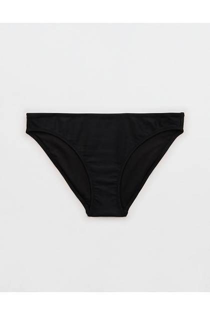 Aerie Full Coverage Classic Bikini Bottom True Black
