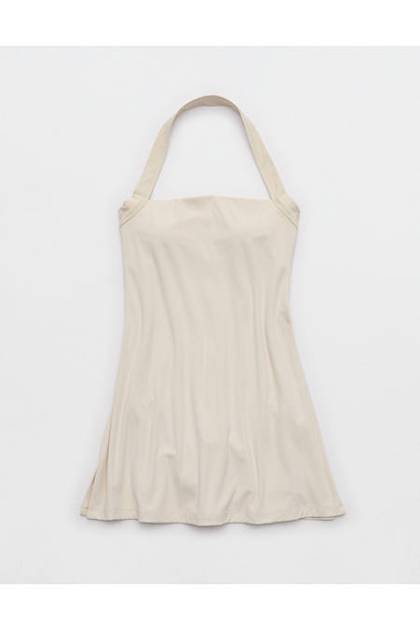 OFFLINE By Aerie Real Me Halter Mini Dress Cake Batter