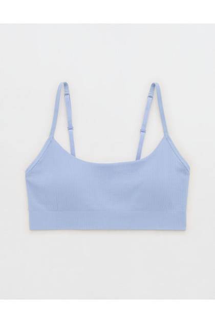 Superchill Seamless Rib Padded Scoop Bralette Monaco Blue