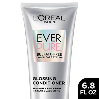 L'Oreal Paris EverPure Sulfate Free Glossing Conditioner with Glycolic Acid - 6.8 fl oz: Shine Enhancing, For All Hair Types, Liquid Form