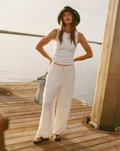 Convertible Crinkle Balloon Pull-On Pant