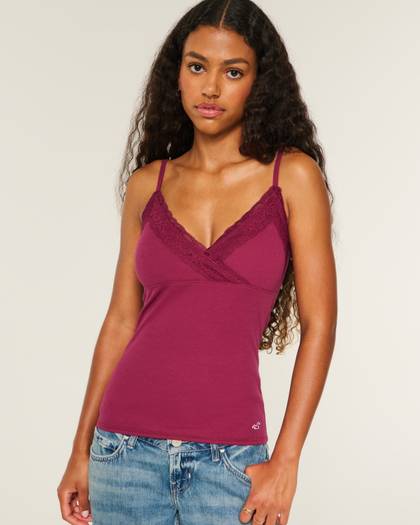 Wrap Lace Trim Layering Cami