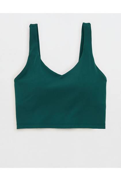 OFFLINE By Aerie Real Me Low Key Longline Sports Bra Jade