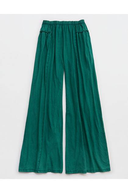 Aerie Happiest Wide Leg Pant Deep Forest