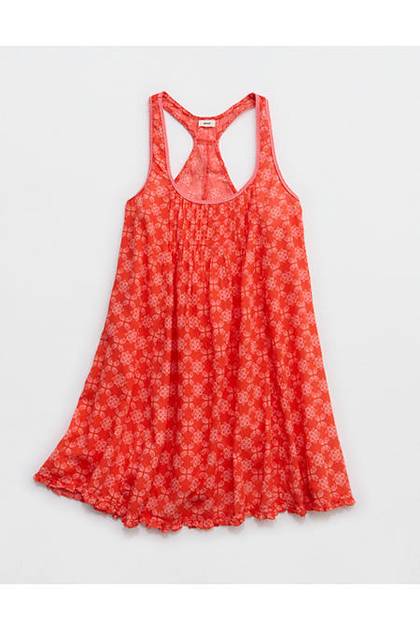 Aerie Swingy Dress Orange Flare