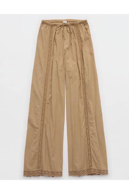 Aerie Cabana Wide Leg Pant Toasted Almond