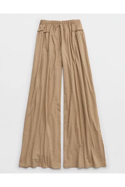 Aerie Happiest Wide Leg Pant Toasted Almond