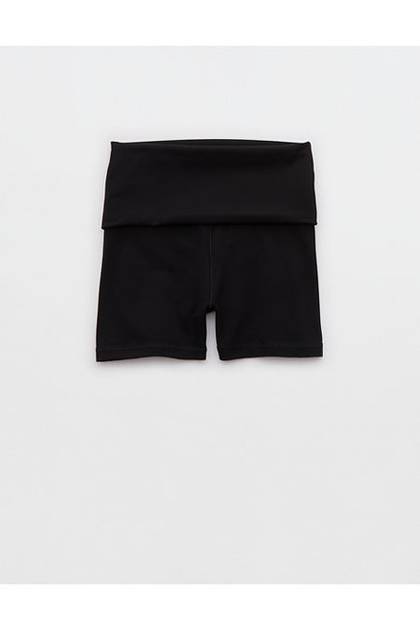 OFFLINE By Aerie Real Me XTRA Foldover 3" Bike Short True Black
