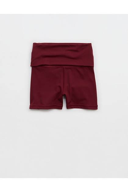 OFFLINE By Aerie Real Me XTRA Foldover 3" Bike Short Deep Ruby