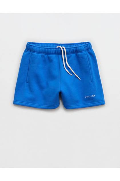 OFFLINE By Aerie 3" Cloud Fleece Short Blue Vibe