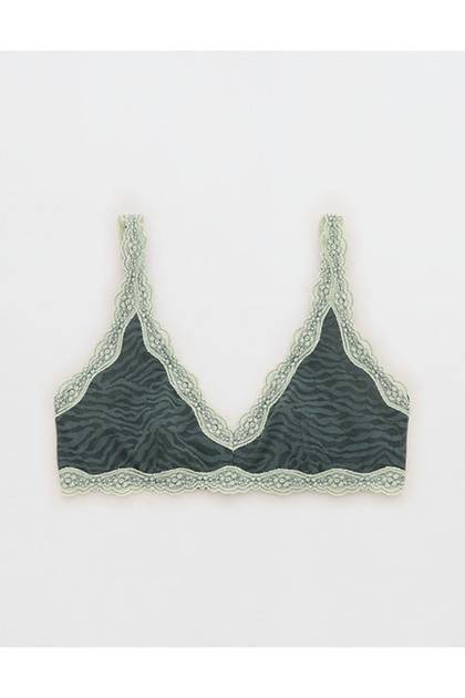 Show Off Zebra Lace Scoop Bralette Royal Palm