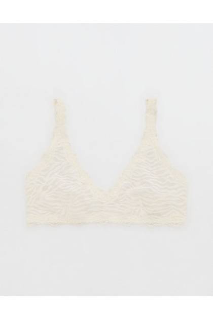 Show Off Zebra Lace Scoop Bralette Soft Muslin