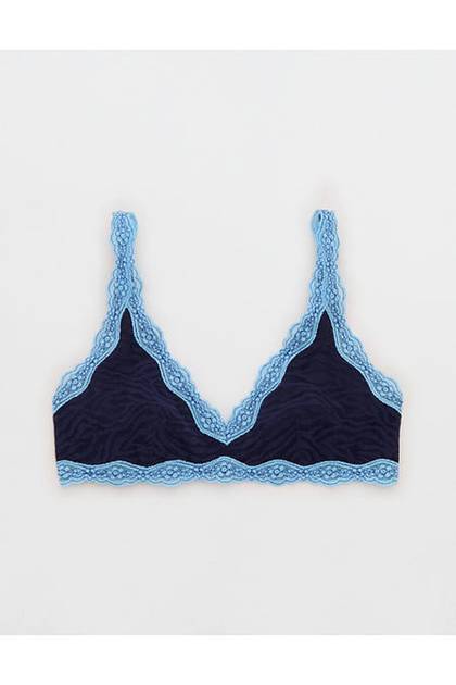Show Off Zebra Lace Scoop Bralette Navy