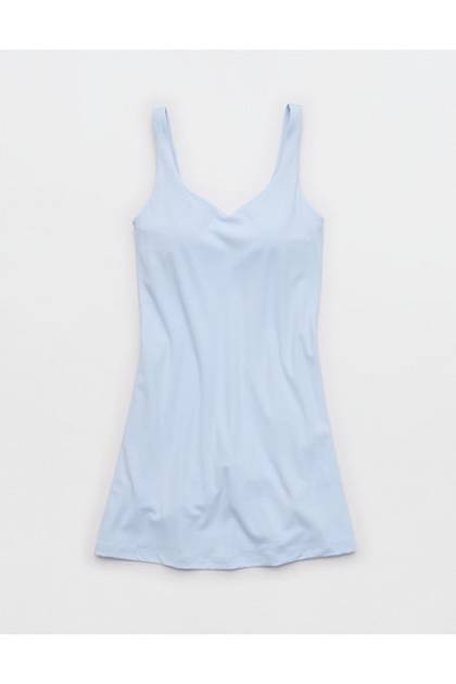 OFFLINE By Aerie Real Me Low Key Mini Dress Eyelet Blue