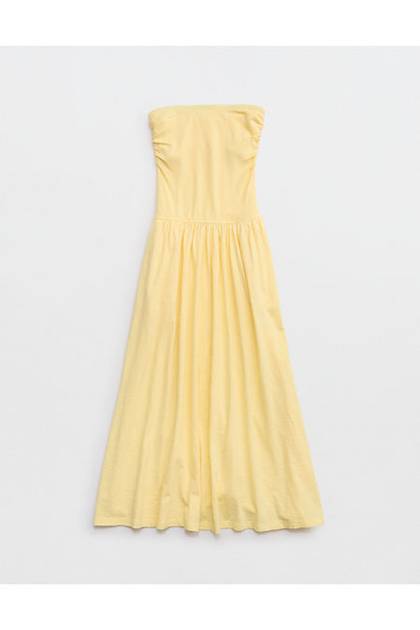 Aerie Happiest Tube Midi Dress Citron