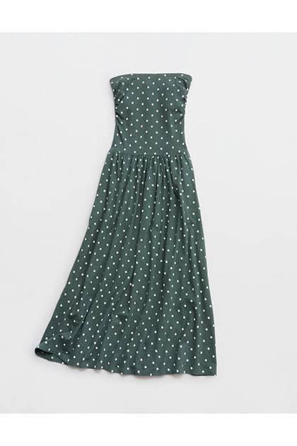 Aerie Happiest Tube Midi Dress Royal Palm