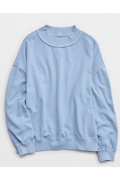 Aerie Alumni Mockneck Sweatshirt Monaco Blue